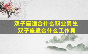 双子座适合什么职业男生 双子座适合什么工作男